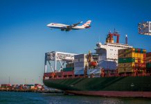 trade, airplane, aircraft, cargo, ship, delivery, transport, container, logistics