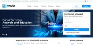 Fortrade homepage