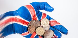 The British pound slightly stronger against the euro