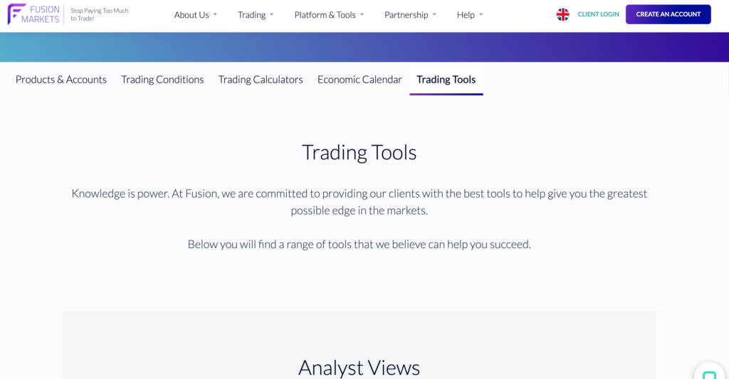 Fusion Markets trading
