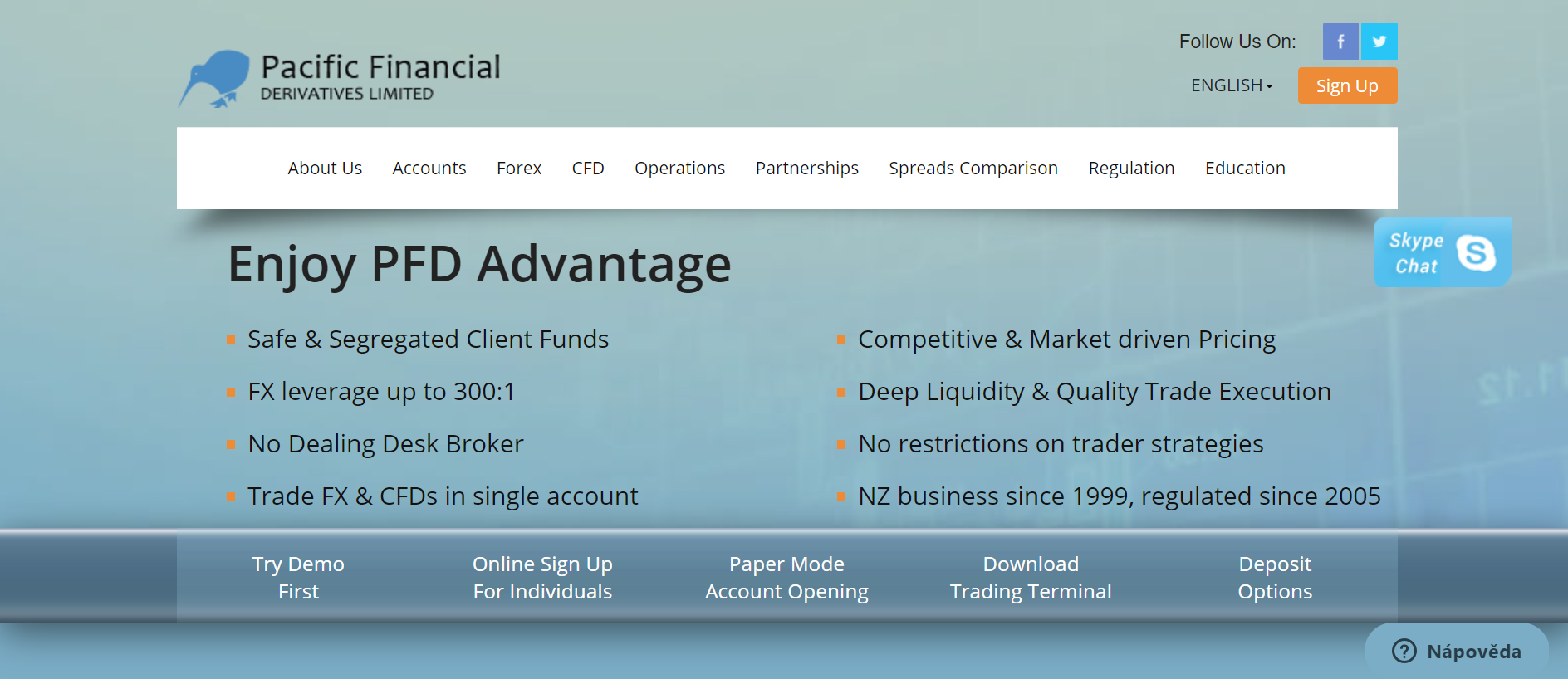 Pacific Financial Derivatives Limited Web