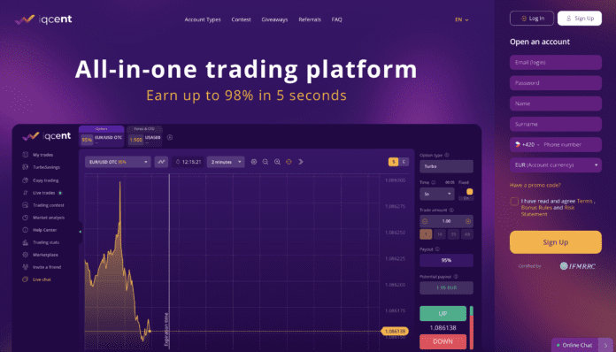 iqcent-review-homepage IQCent review trading platforms on the web