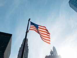 The US public debt has crossed the $34 trillion mark for the first time usa flag