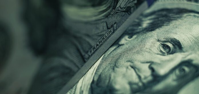 Close up Franklins face on a one hundred dollar American US Dollars Cash Money background us, dollar, market, index, fed, euro